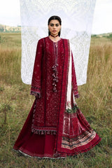 WINTER-3PC KARANDI EMBROIDERED SHIRT WITH WOOL PRINTED SHAWL AND TROUSER-5215