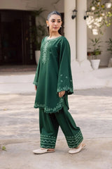 WINTER-2PIECE DHANAK EMBROIDERED SHIRT WITH DHANAK EMB TROUSER-15134