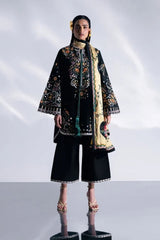 WINTER-3PC DHANAK EMBROIDERED SHIRT WITH COUTRAI PRINTED SHAWL AND TROUSER-5237
