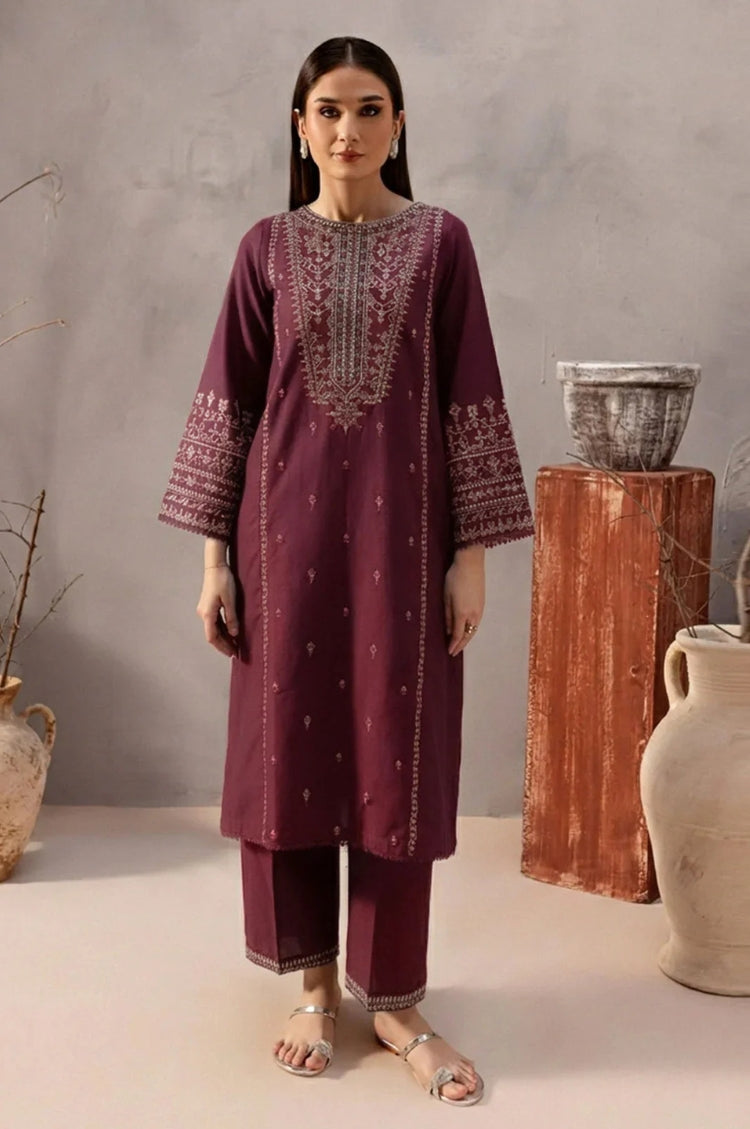 SUMMER-2PC LAWN EMBROIDERED SHIRT WITH EMB TROUSER-271