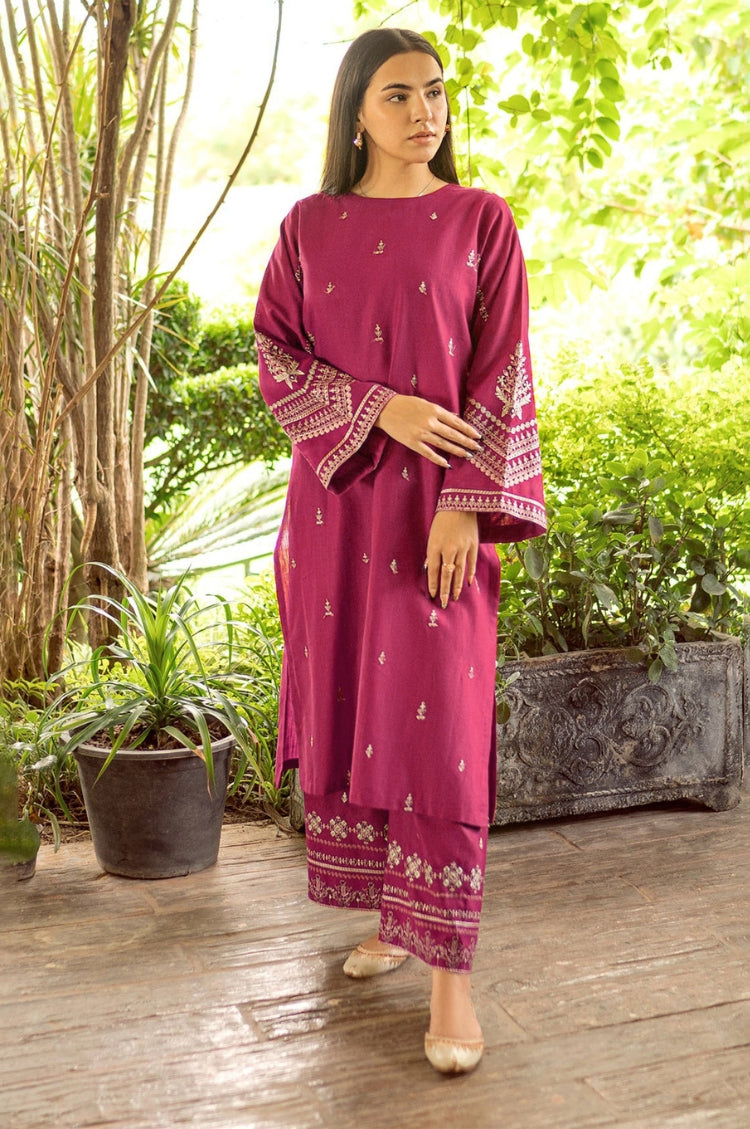 SUMMER-2PC LAWN EMBROIDERED SHIRT WITH TROUSER-303