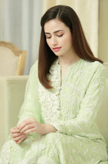 SUMMER- 3PC LAWN EMBROIDERED SHIRT WITH ORGANZA EMBROIDERED DUPATTA & TROUSER-4605