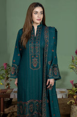WINTER-3PC DHANANK EMBROIDERED SHIRT WITH DHANAK EMBROIDERED SHAWL AND TROUSER-4256