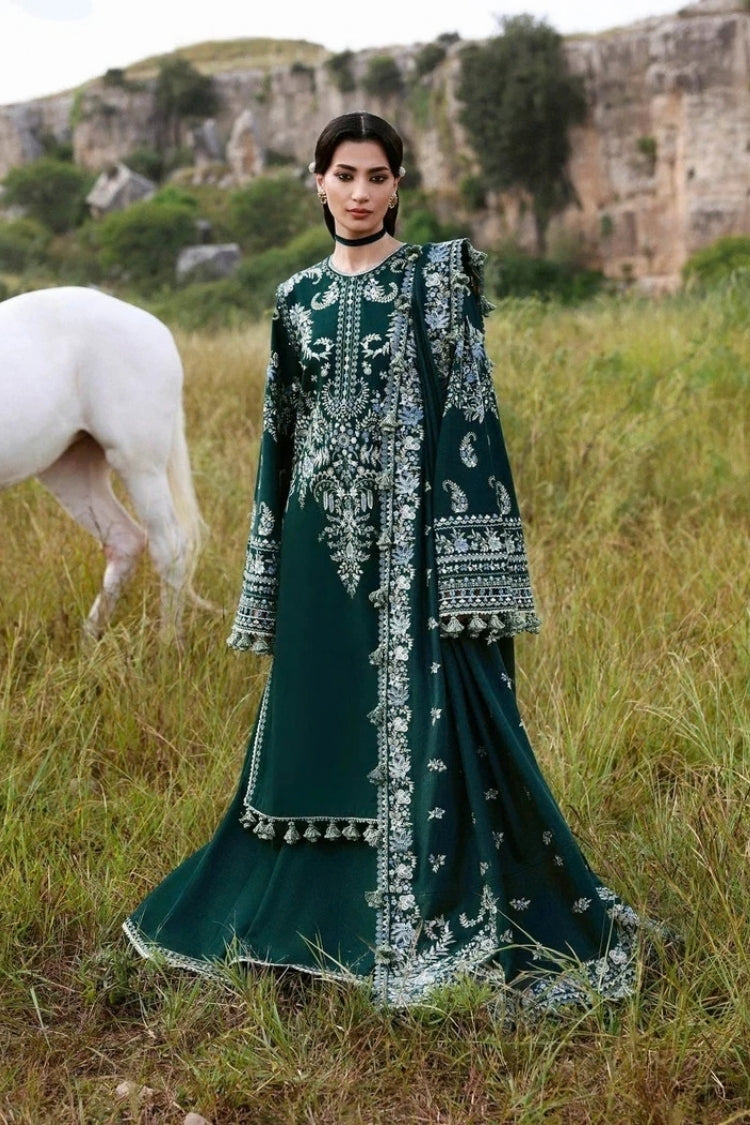 WINTER-3PC KARANDI EMBROIDERED SHIRT WITH KARANDI EMBROIDERED SHAWL AND TROUSER-5249
