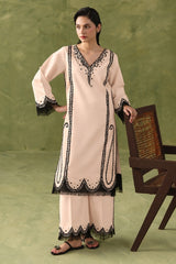 WINTER-2PIECE KARANDI EMBROIDERED SHIRT WITH KARANDI EMB TROUSER-WJ-15148