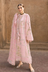 WINTER-3PC DHANAK EMBROIDERED SHIRT WITH COURTRAI WOOL PRINTED EMB SHAWL AND TROUSER-5190