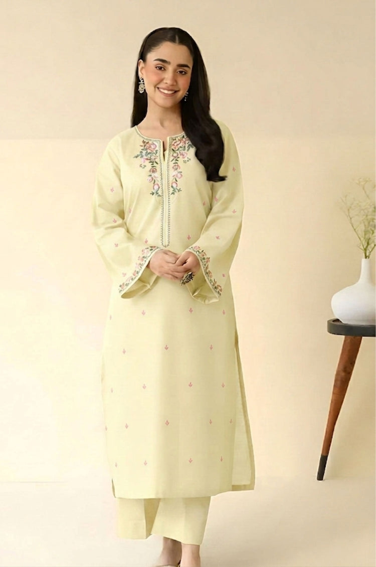 SUMMER-2PC LAWN EMBROIDERED SHIRT WITH EMBROIDERED LAWN TROUSER-290