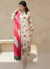 WINTER-3PC KARANDI PRINTED SHIRT WITH KARANDI PRINTED DUPATTA AND TROUSER-2575