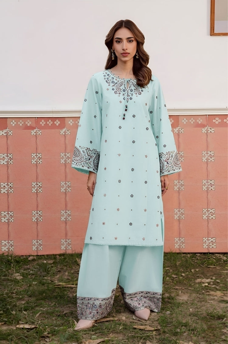 SUMMER-2PC LAWN EMBROIDERED SHIRT WITH TROUSER-130