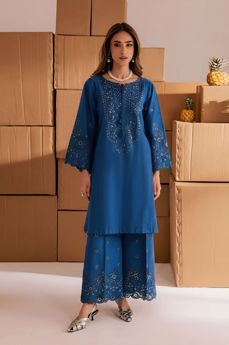 SUMMER-2PC LAWN EMBROIDERED SHIRT WITH TROUSER-186