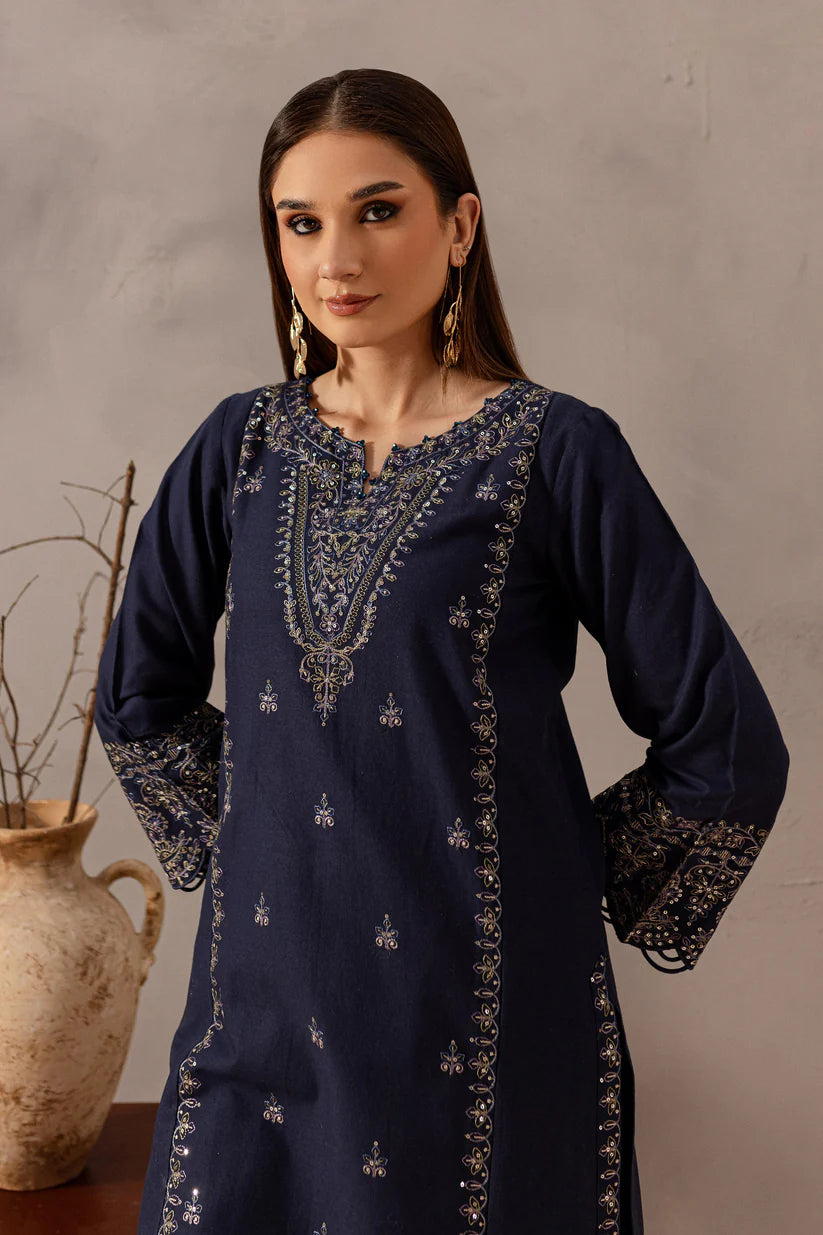 SUMMER-2PC SEQUIN LAWN EMBROIDERED SHIRT WITH SEQUIN LAWN EMBROIDERED TROUSER-3475