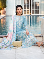 WINTER-3PC DHANAK SEQUENCE EMBROIDERED SHIRT WITH COUTRAI PRINTED SHAWL & DHANAK TOUSER-4122