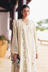 SUMMER-3PC LAWN CHIKAANKARI EMBROIDERED SHIRT WITH KHADDI NET EMBROIDERED DUPATTA AND TROUSER-4719