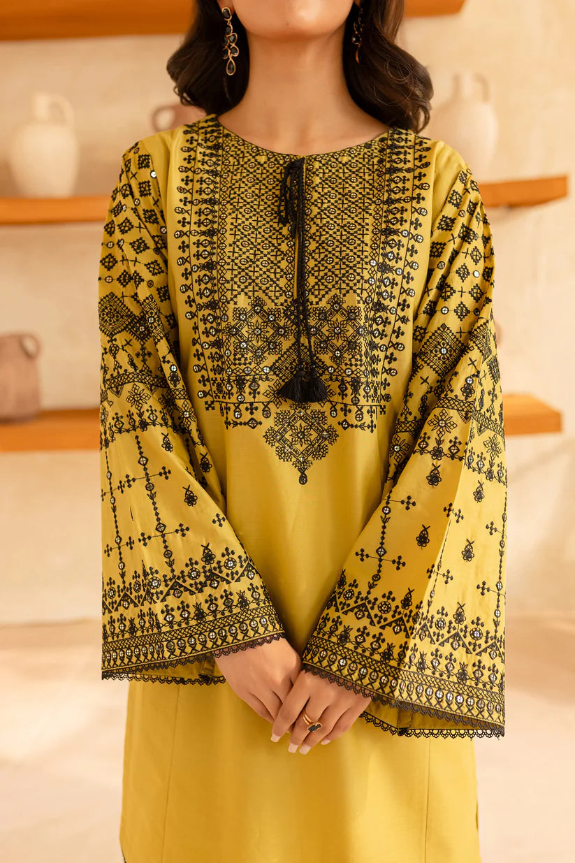 SUMMER-2PC SEQUIN LAWN EMBROIDERED SHIRT WITH SEQUIN LAWN EMBROIDERED TROUSER-3480