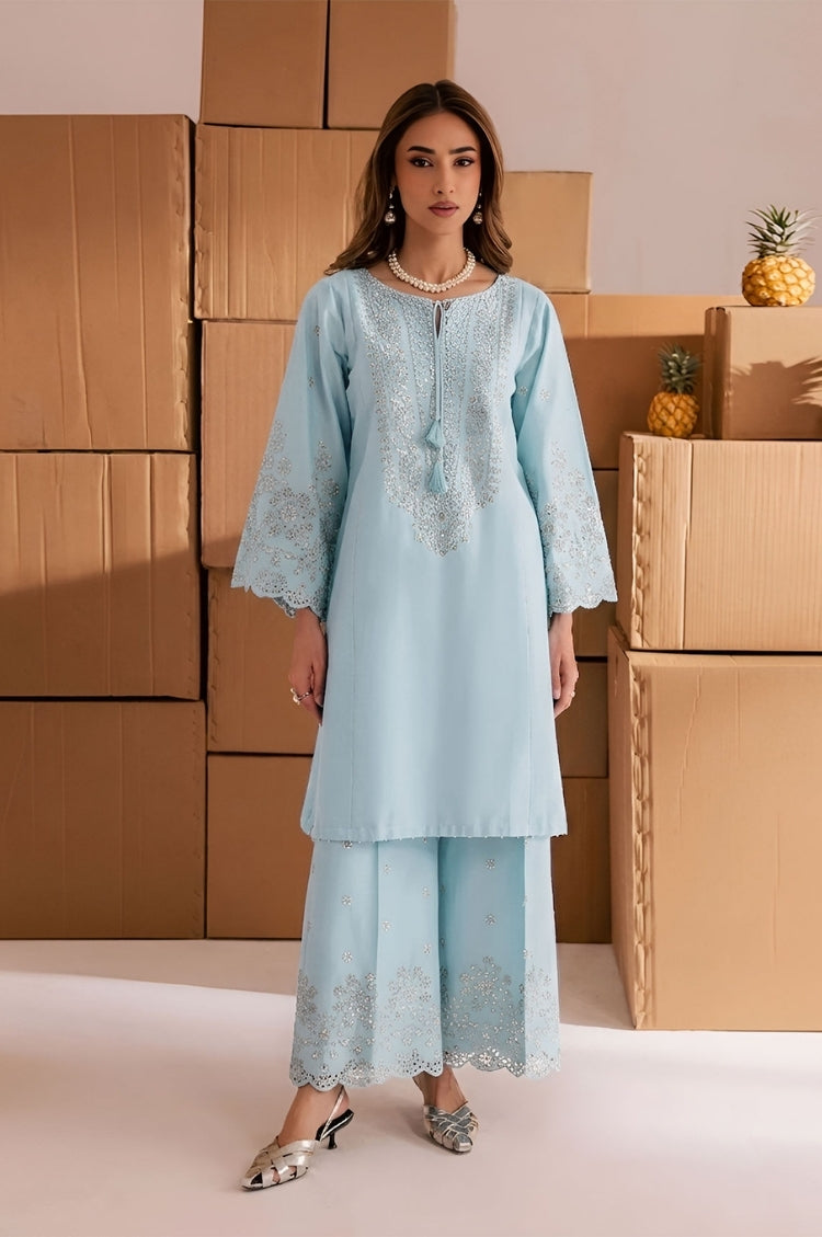 SUMMER-2PC LAWN EMBROIDERED SHIRT WITH TROUSER-189