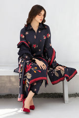 WINTER-3PC KHADDAR PRINTED SHIRT WITH KHADDAR PRINT DUPATTA AND PRINT TROUSER-2605