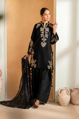 WINTER- 3PC DHANAK EMBROIDERED SHIRT WITH WOOL PRINTED SHAWL AND EMB TROUSER-5136