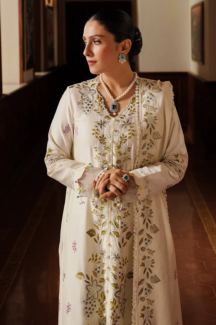 WINTER-3PC DHANAK EMBROIDERED SHIRT WITH DHANAK EMBROIDERED SHAWL AND TROUSER-4161