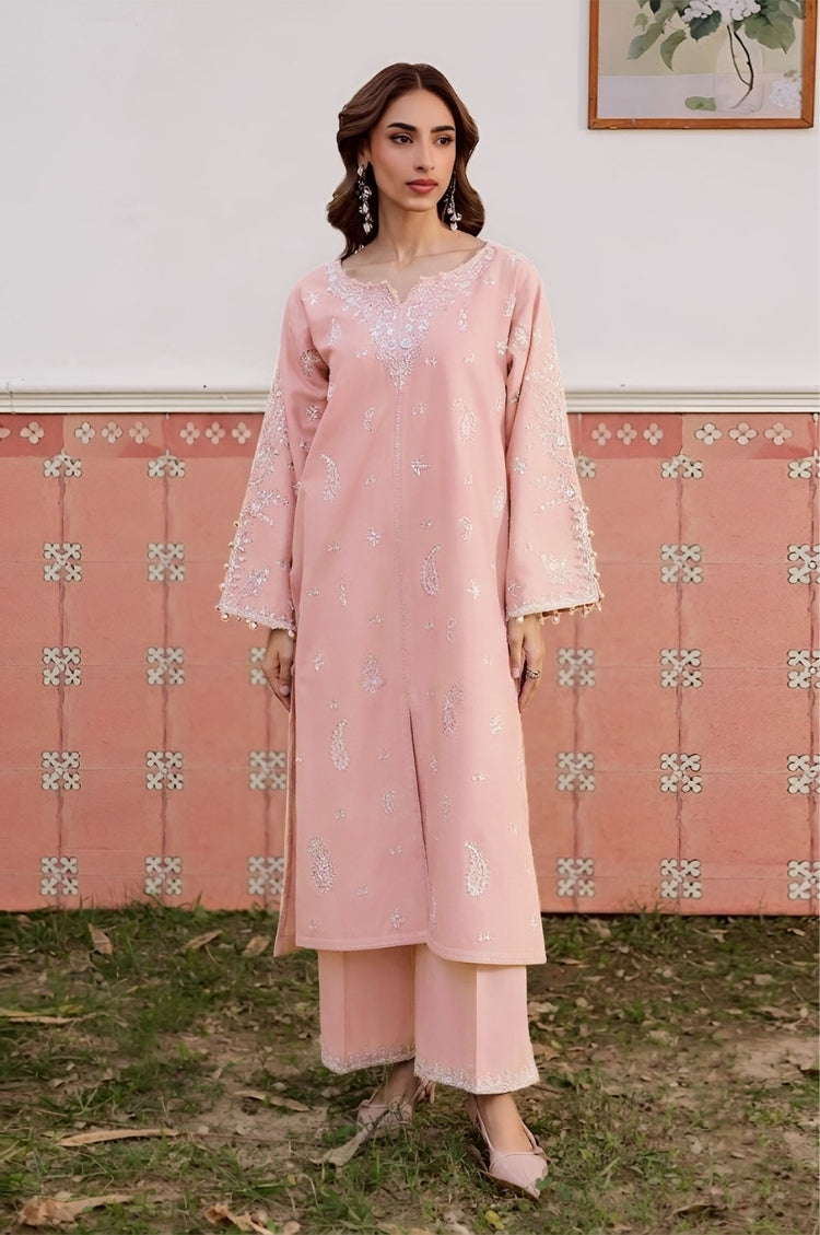 SUMMER-2PC LAWN EMBROIDERED SHIRT WITH TROUSER-124