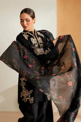 WINTER- 3PC DHANAK EMBROIDERED SHIRT WITH WOOL PRINTED SHAWL AND EMB TROUSER-5136