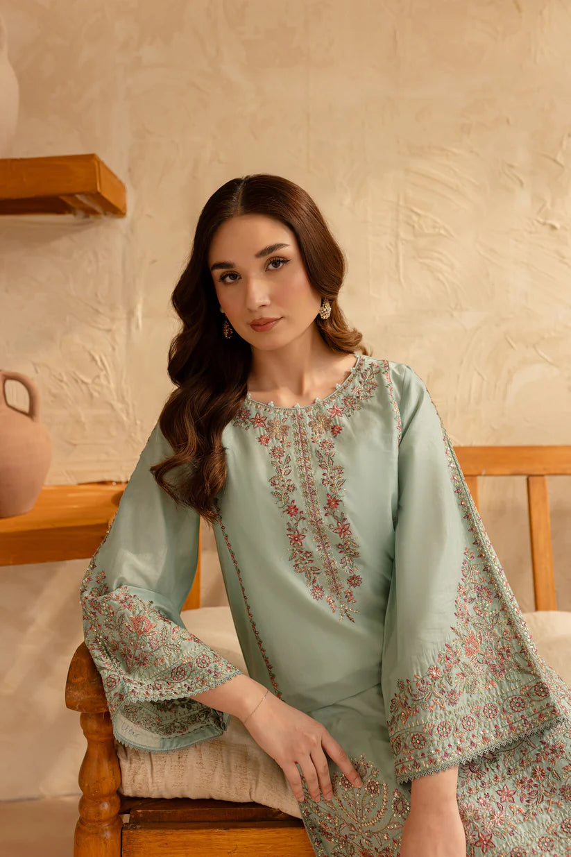 SUMMER-2PC SEQUIN LAWN EMBROIDERED SHIRT WITH SEQUIN LAWN EMBROIDERED TROUSER-3478