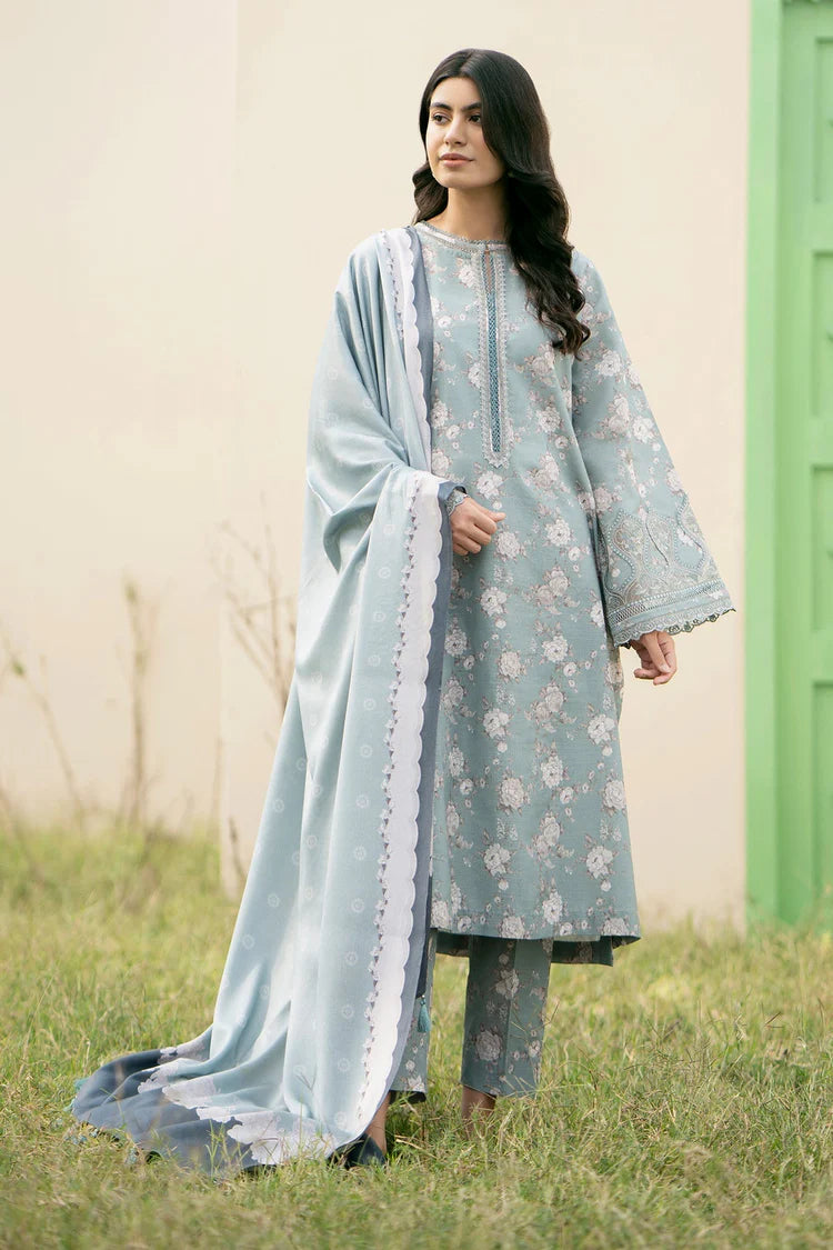 WINTER-3PC KARANDI PRINTED SHIRT WITH KARANDI PRINTED DUPATTA AND TROUSER-2576