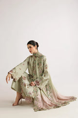 WINTER-3PC DHANAK EMBROIDERED SHIRT WITH WOOL TYE&DYE PRINTED EMB SHAWL AND TROUSER-5079