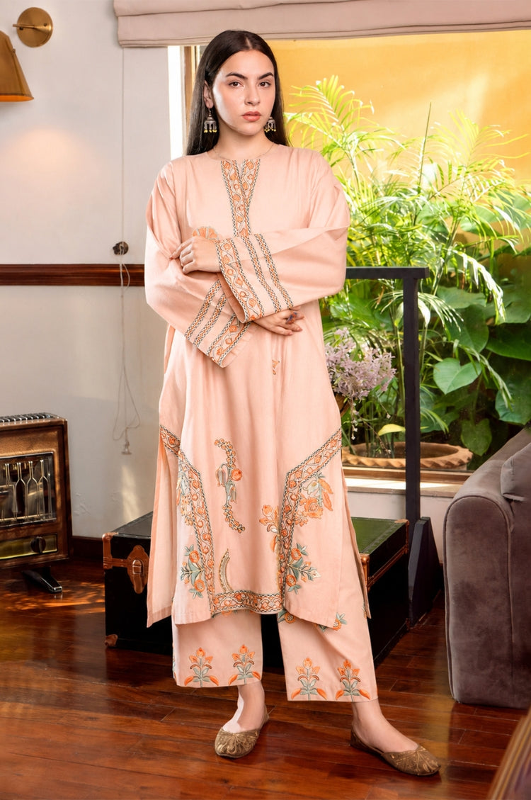 SUMMER-2PC LAWN EMBROIDERED SHIRT WITH TROUSER-1137