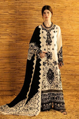 WINTER-3PC DHANAK EMBROIDERED SHIRT WITH DHANAK EMBROIDERED SHAWL AND TROUSER-5278