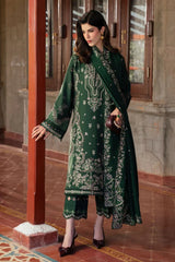 WINTER-3PC DHANAK EMBROIDERED SHIRT WITH DHANAK EMBROIDERED SHAWL AND TROUSER-4413