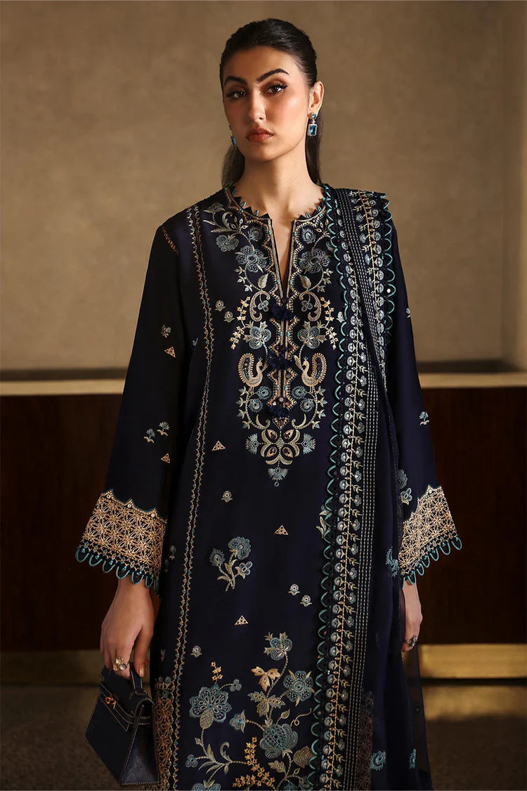 WINTER-3PC DHANAK EMBROIDERED SHIRT WITH DHANAK EMBROIDRED SHAWL & TROUSER -4181