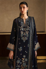WINTER-3PC DHANAK EMBROIDERED SHIRT WITH DHANAK EMBROIDRED SHAWL & TROUSER -4181
