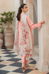 SUMMER-3PC LAWN EMBROIDERED SHIRT WITH CHIFFON PRINTED DUPATTA & TROUSER-4564