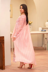 SUMMER-3PC LAWN CHIKENKARI EMBROIDERED SHIRT WITH LAWN TUBE SLUB DUPATTA-