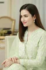 SUMMER- 3PC LAWN EMBROIDERED SHIRT WITH ORGANZA EMBROIDERED DUPATTA & TROUSER-4605