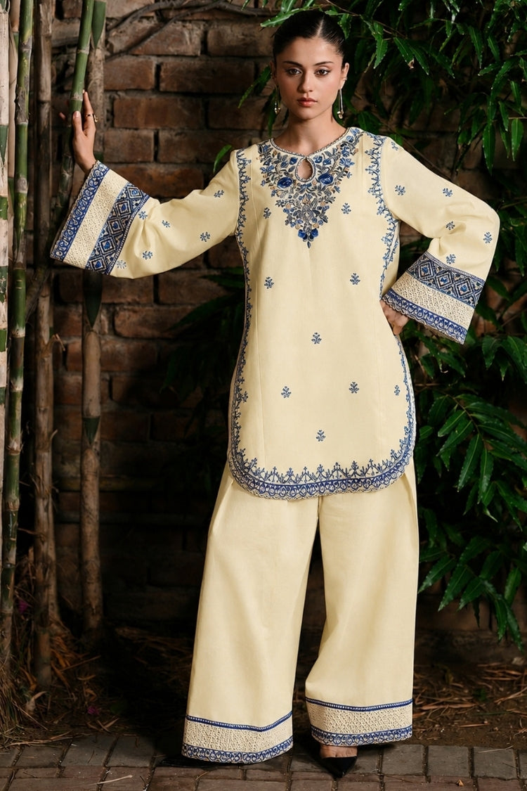 WINTER-2PIECE DHANAK EMBROIDERED SHIRT WITH DHANAK EMB TROUSER-15109