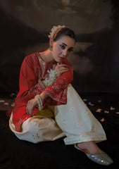 SUMMER-2PC LAWN EMBROIDERED SHIRT WITH LAWN EMBROIDERED TROUSER-81