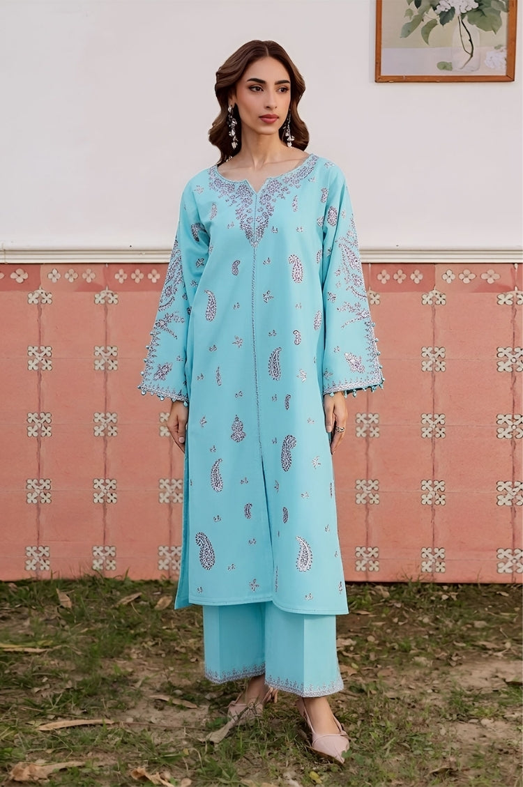 SUMMER-2PC LAWN EMBROIDERED SHIRT WITH TROUSER-120
