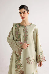 WINTER-3PC DHANAK EMBROIDERED SHIRT WITH WOOL TYE&DYE PRINTED EMB SHAWL AND TROUSER-5079