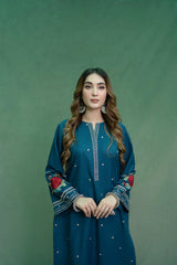 WINTER-2PC DHANAK EMBROIDRED SHIRT WITH AND EMBROIDRED TROUSER-BIC-101