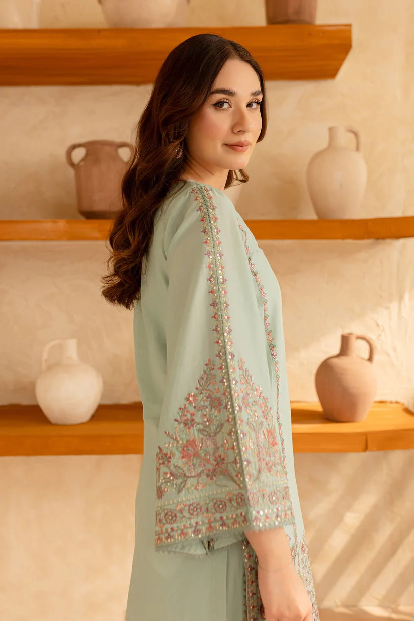 SUMMER-2PC SEQUIN LAWN EMBROIDERED SHIRT WITH SEQUIN LAWN EMBROIDERED TROUSER-3478