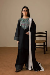 WINTER-3PC DHANAK EMBROIDERED SHIRT WITH DHANAK SHAWL AND TROUSER-5200