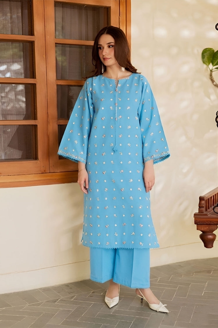 SUMMER-2PC LAWN EMBROIDERED SHIRT WITH TROUSER-198