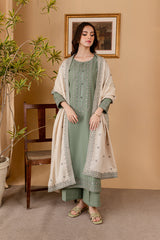 SUMMER- 3PC LAWN EMBROIDERED SHIRT WITH LAWN EMBROIDERED DUPATTA AND LAWN TROUSER-3501