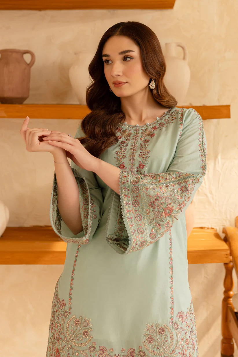 SUMMER-2PC SEQUIN LAWN EMBROIDERED SHIRT WITH SEQUIN LAWN EMBROIDERED TROUSER-3478