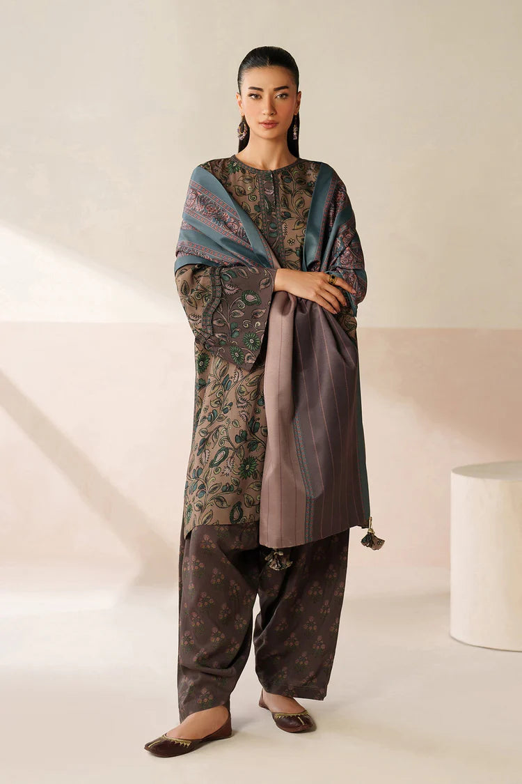 WINTER-3PC VISCOSE PRINTED SHIRT WITH VISCOSE PRINTED DUPATTA AND TROUSER-2637