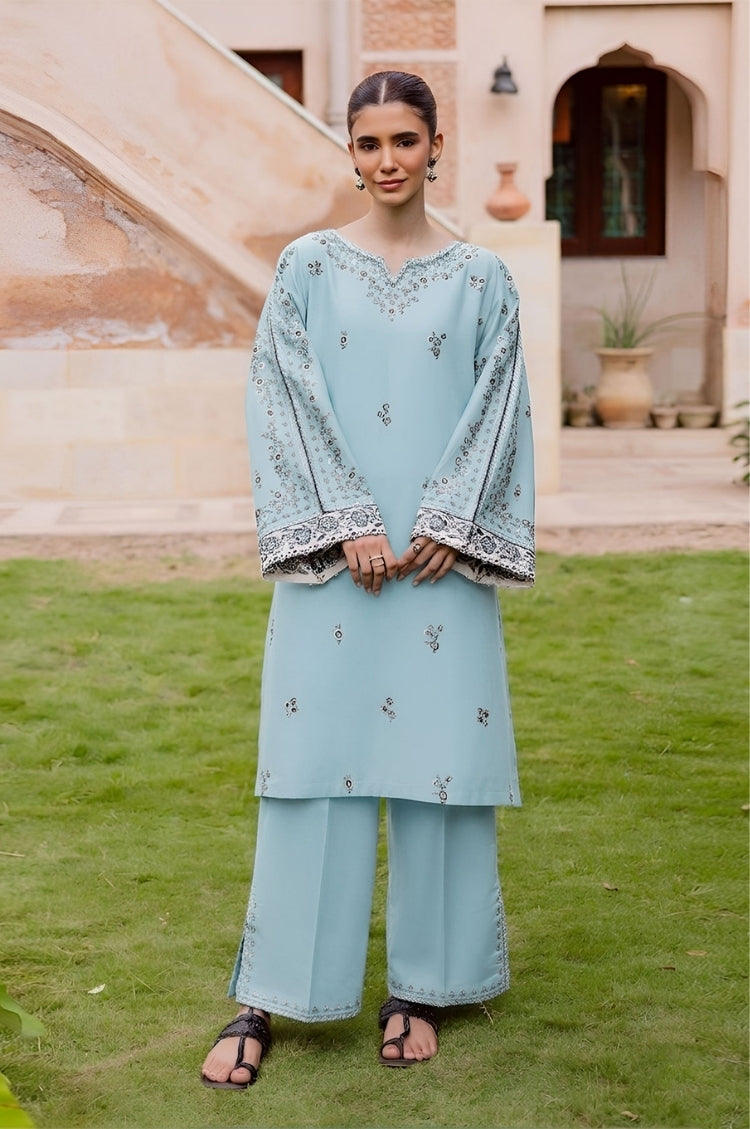 SUMMER-2PC LAWN EMBROIDERED SHIRT WITH TROUSER-112