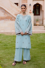 SUMMER-2PC LAWN EMBROIDERED SHIRT WITH TROUSER-112