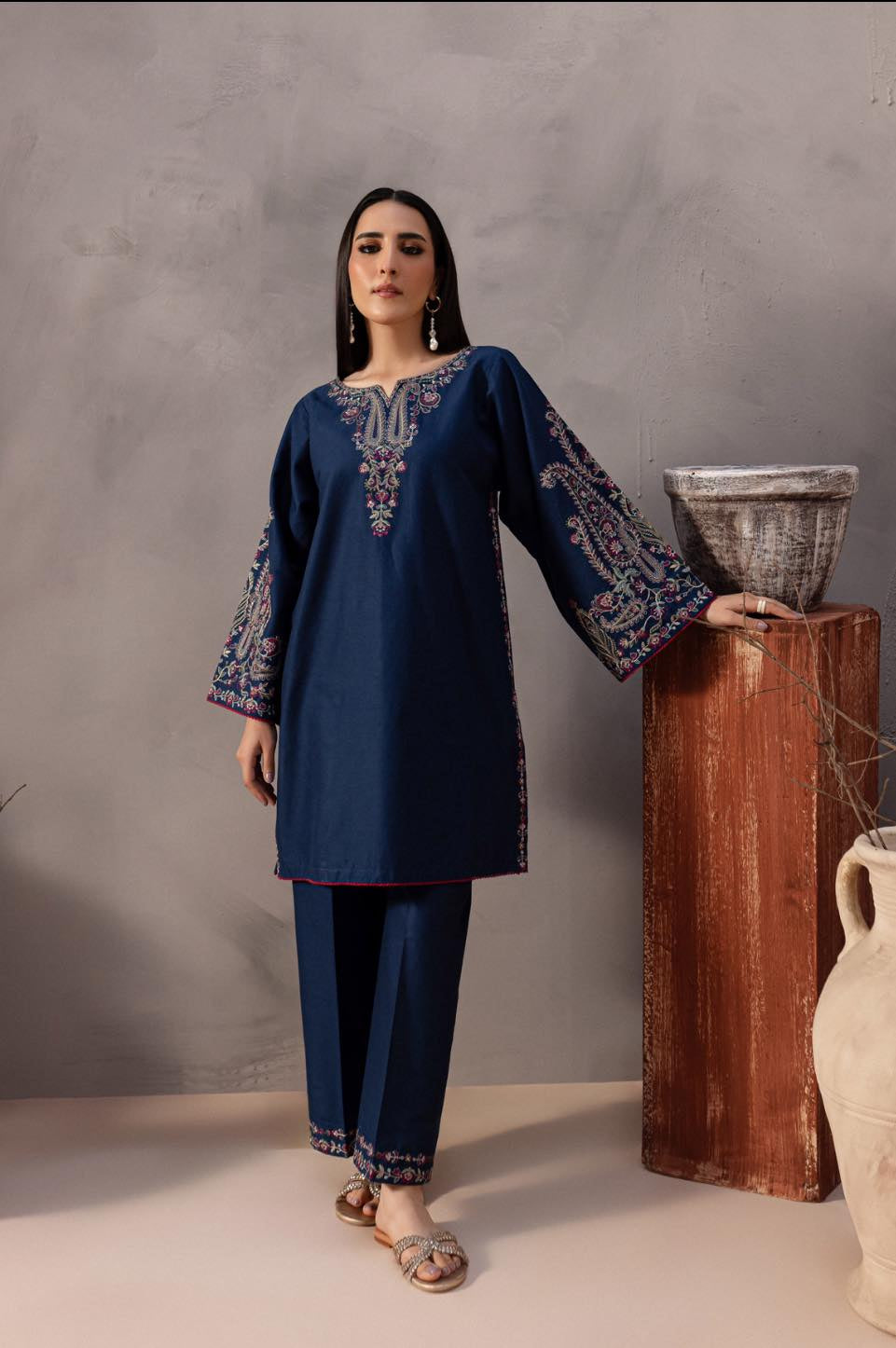 SUMMER-2PC LAWN EMBROIDERED SHIRT WITH TROUSER-301