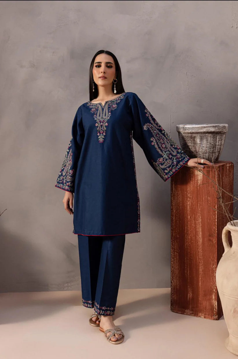 SUMMER- 2PC LAWN EMBROIDERED SHIRT AND EMBROIDERED TROUSER -3484